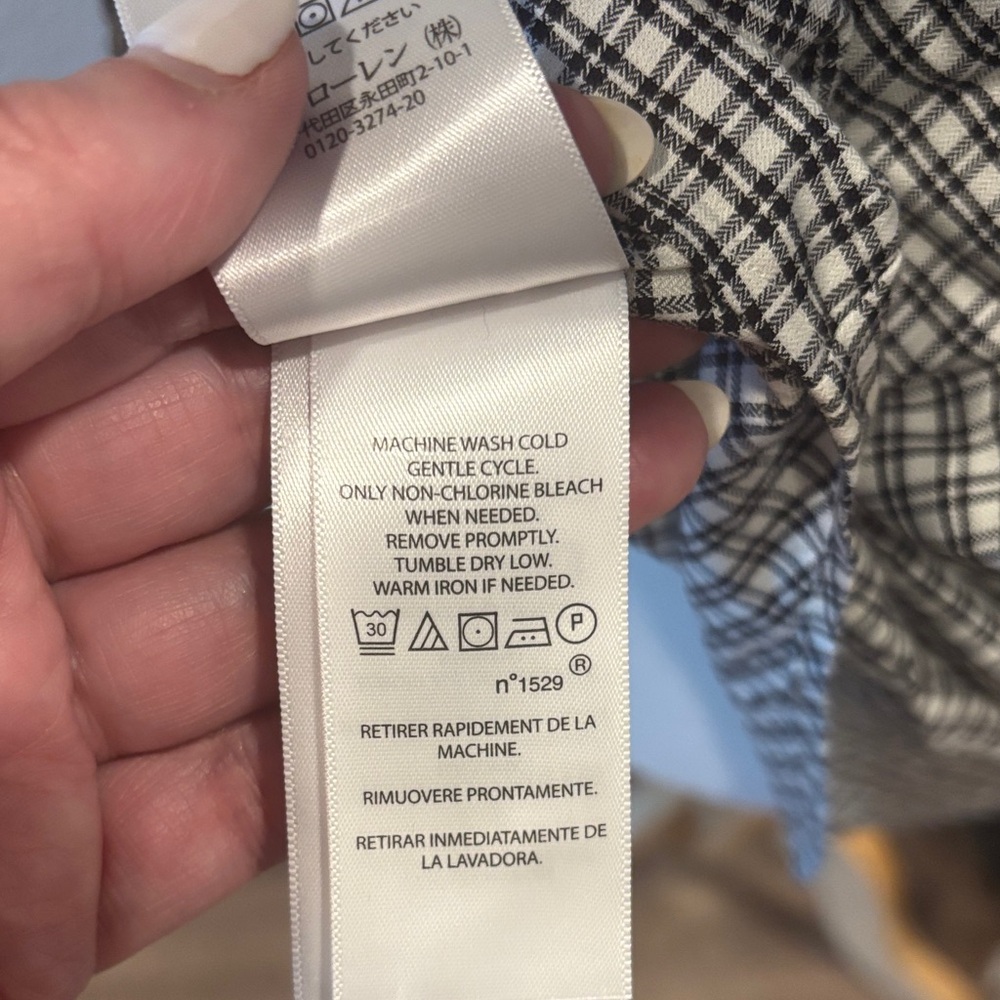 EUC Ralph Lauren Black and White Laundry Twill Plaid Shirt - Picture 8 of 8